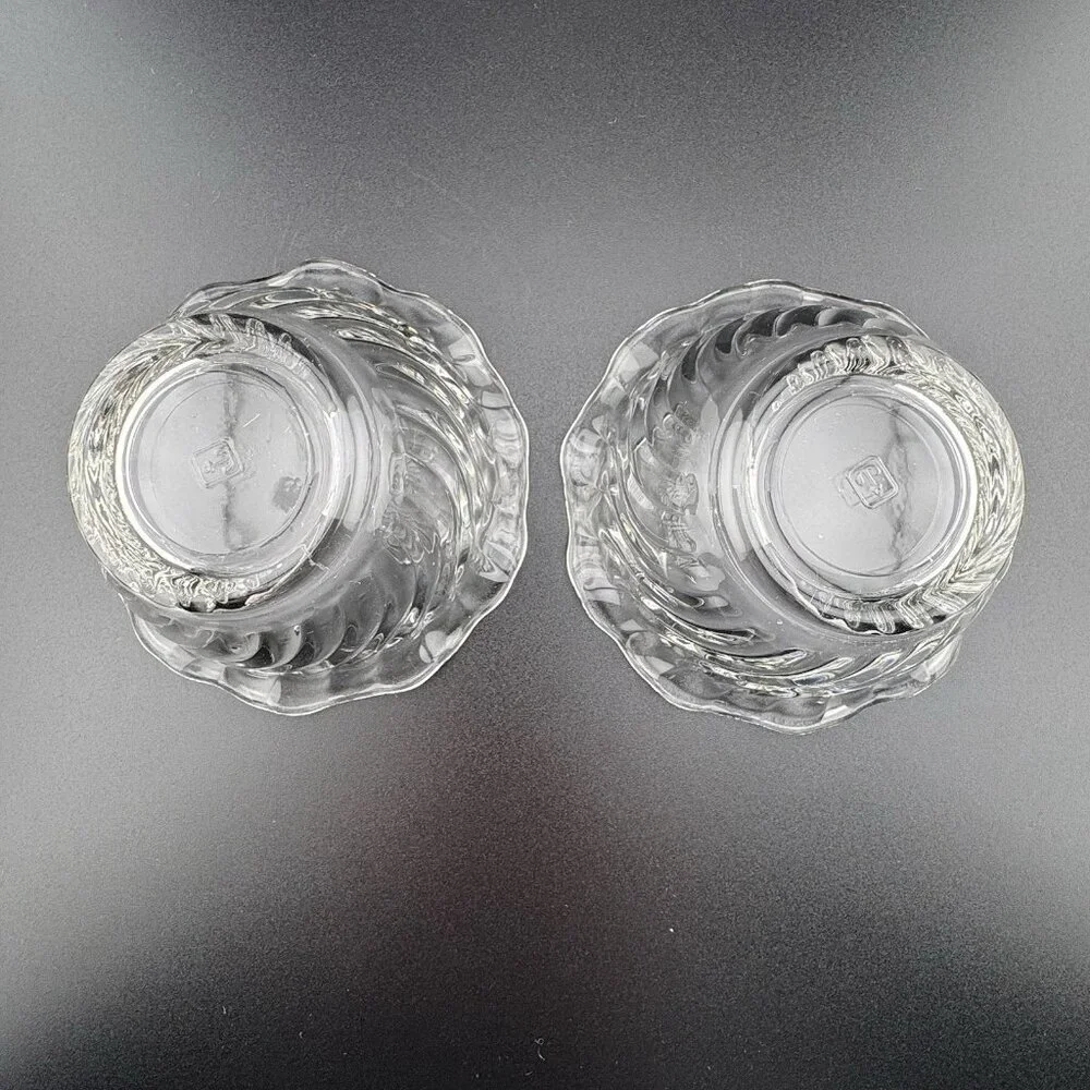 Anchor Hocking Clear Glass Waverly #56 Swirl Low Sherbet